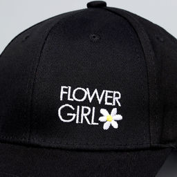 Кепка детская для девочки Flower girl, цвет чёрный, р-р 52-54, 5-7 лет