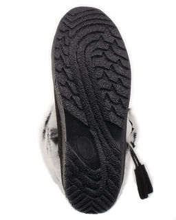 Унты женские на литой подошве., Черные. Замша. Мех бело-черный