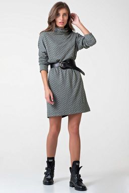 Платье фактурное короткое из трикотажа светло-зеленое - Fly фото 3