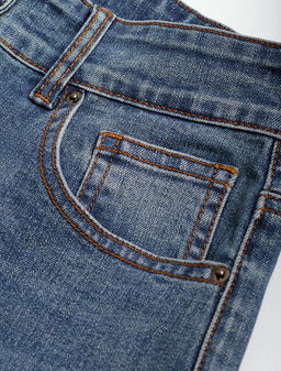 Джинсы клеш от колена из эластичного денима - Vilatte фото 3