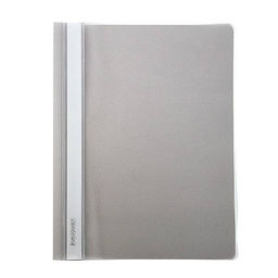 Цена за 5 шт. Папка скоросшиватель INFORMAT А4 серая, пластик 180 мкм, карман для маркировки