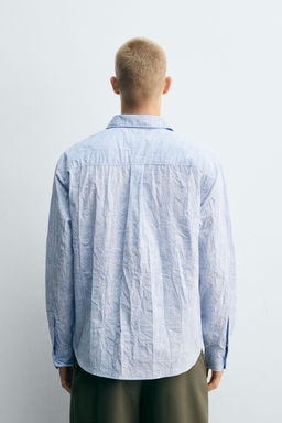 STRIPED CREASED-EFFECT SHIRT - Zara фото 3