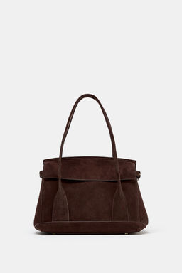 SPLIT SUEDE LEATHER CITY BAG - Zara фото 7