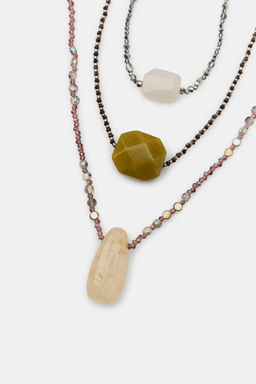 PACK 3 COLLARES ABALORIOS PIEDRAS / Multicolor - Zara фото 4