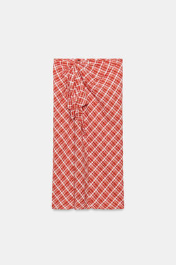 ZW COLLECTION CHECK MIDI SKIRT - Zara фото 5