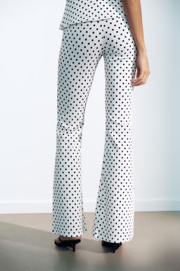 PANTALON FLARE STRETCH / Blanco / Negro - Zara фото 13