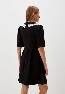 Черное платье-мини с воротником «Питер Пэн» - Incity фото 10