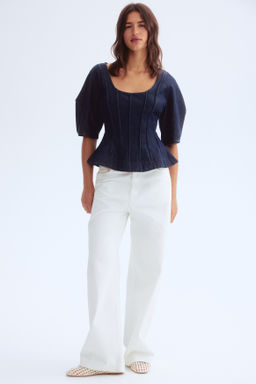 Blusa denim con peplum - H&m фото 4