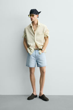 BERMUDA DENIM RELAXED FIT / Azul claro