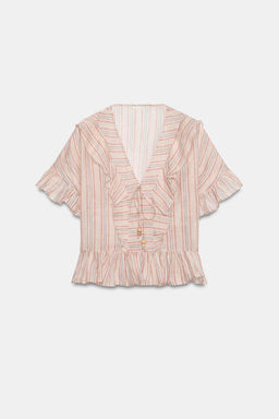 BLUSA RAYAS VOLANTES / rayas - Zara фото 7