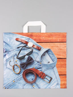 Цена за 25 шт. Пакет "Мужской акцент", полиэтиленовый с петлевой ручкой, 40 х 36 + 3 см, 110 мкм