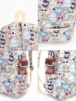 Набор: рюкзак школьный и пенал, с карманами, с принтом, размер 29?12?41 см, розовый/разноцветный