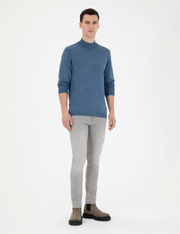 Mavi Slim Fit Yar_m Bal_k__ Yaka Y_n Kar___ml_ Basic Triko Kazak - Pierre cardin фото 4