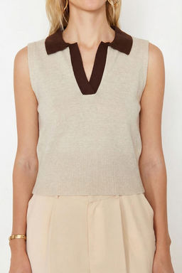 Tas Polo Yaka T-Shirt Gorunumlu Bluz TWOSS24BZ00273