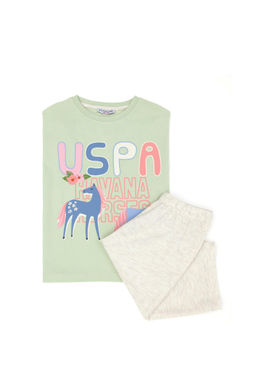 Зеленый пижамный комплект для девочек Неожиданная скидка в корзине