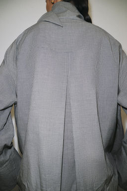 OVERSIZE CHECK SHIRT WITH FLAP POCKET ZW COLLECTION - Zara фото 3