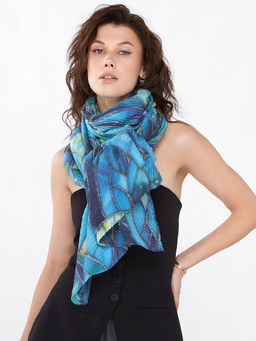 Большой, мягкий, тонкий и очень нежный двусторонний палантин с рисунком - Tantino фото 14