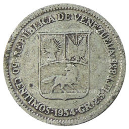 50 сентимо 1954 года Венесуэла