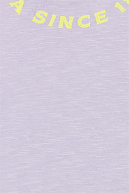 Сиреневая укороченная футболка с круглым вырезом для девочек Неожиданная скидка в корзине - U.s. polo assn фото 3