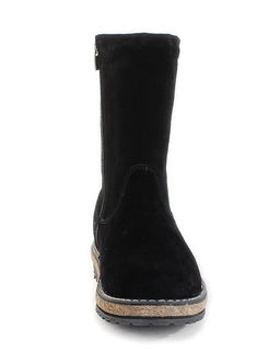 Полусапоги женские на войлочной подошве, Замша, овчина, войлок, лепесток