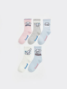 Cinnamoroll Bask?l? K?z ?ocuk 5li Soket ?orap