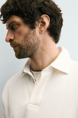CONTRAST WAFFLE-KNIT RUGBY POLO SHIRT - Zara фото 14