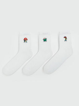 Bask?l? Erkek Soket ?orap 3l?