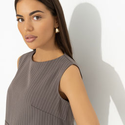 Блуза свободной посадки Кейт Мосс отдыхает (brown) - Charutti фото 3