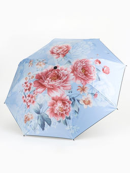 Зонт механический Пионы, эпонж, 4 сложения, 8 спиц, R=48/55 см, d=96 см, МИКС