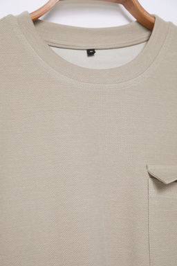 TRENDYOL MAN Haki Oversize/Genis Kesim Dokulu Cep Detayl? K?sa Kol Premium T-shirt TMNSS25TS00061 - Trendyolmilla фото 8