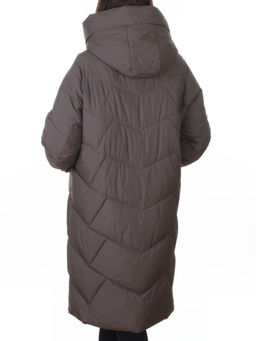 A621 GRAY/BROWN Пальто зимнее женское (200 гр. холлофайбер)