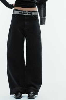 TRF MID-WAIST BAGGY FOLDED JEANS - Zara фото 3