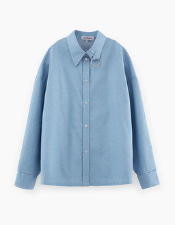 Джинсовая рубашка для девочки 241176