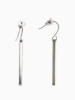 Набор 2 предмета: серьги, колье Минимализм, 45 и 55 см, белый в серебре