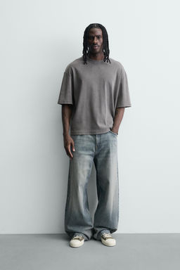 SUDADERA BOXY FIT ESTRUCTURA / Negro