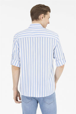 U. S. Polo Assn / Мужская синяя рубашка с длинным рукавом - U.s. polo assn фото 12