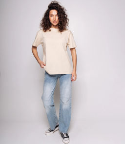 Футболка #КТ555 (1), светло-бежевый