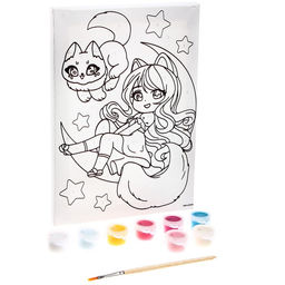 Картина по номерам для детей Принцесса на луне, 21?15 см