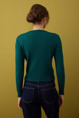 Koyu Yesil 2li Basic Triko H?rka-Bluz Tak?m TWOAW26HI00213