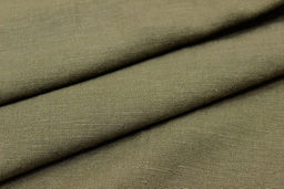 Лен с вискозой с эффектом мятости цв.Дымчато-зеленый хаки-2, СОРТ2, ш.1.45м, лен-53%,вискоза-47% - Купава фото 2