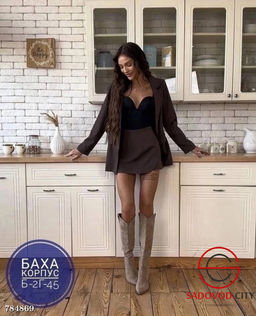 Классический костюм двойка пиджак и юбка-шорты - Bruno фото 7