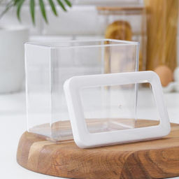 Ёмкость для хранения сыпучих продуктов IDEA «Степ», 1.7 л, 16×10×14 см, пластик, крышка белая