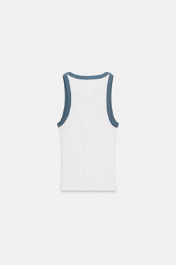 TOP MANGA SISA RIB / Azul / Blanco - Zara фото 2