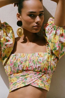 TOP ESTAMPADO FLORAL LAZO / Multicolor - Zara фото 2