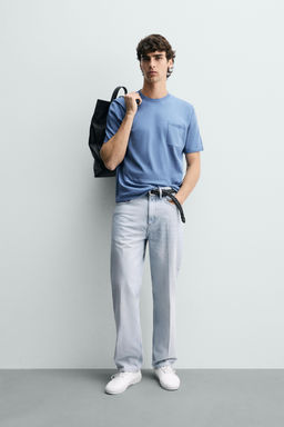 CAMISET PUNTO REGULAR FIT ALGOD?N / Azul