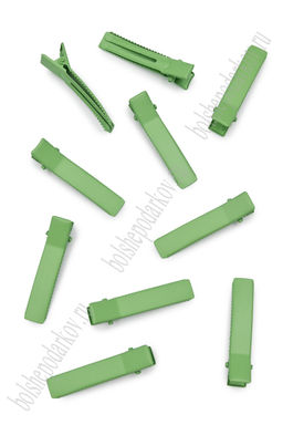 Зажим металлический, матовый 5 см (50 шт) SF-7565, зеленый