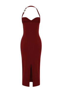 TRENDYOLMILLA Kahverengi Akseuar Detayl? Dokuma S?k Elbise TPRSS25EL00014  фото 26