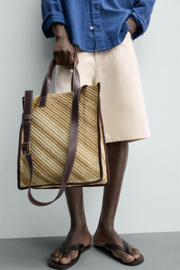 BOLSO SHOPPER TRENZADO / Marr?n