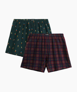 ATLANTIC 2GMB-013 Трусы боксеры Check - набор 2 шт. темно-зеленый + темно-синий  фото 7