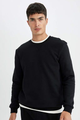 Regular Fit Bisiklet Yaka Kal?n Basic Duz Sweatshirt - Defacto фото 5